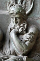 Paris, France 04.23.2021: Magdalenae church pillar in Paris