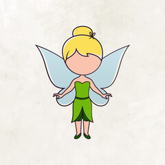 Cute faceless princess character vector