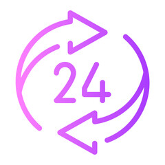 24 hours gradient icon