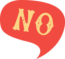 Comics speech bubble with word no made of letters in mexican style