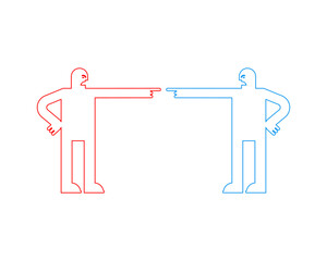 Opponents shout and swear. two people quarrel