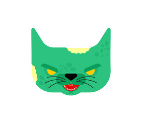 Zombie cat isolated. Zombi pet. Vector illustration