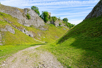 Fototapeta premium The limestone walls of Cave Dale, Castleton.