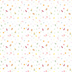 Seamless christmas pattern. New year background. Doodle illustration with christmas and new year icons