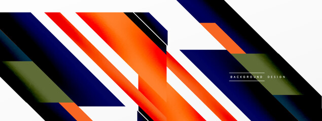 Minimal geometric abstract background. Dynamic 3d lines composition. Trendy techno business template for wallpaper, banner, background or landing