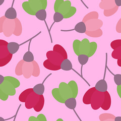 Decorative trendy beautiful floral vector seamless ditsy pattern design for textile and printing. Repeating abstract flower bloom textured background
