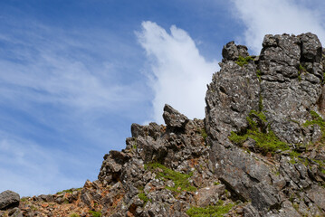 Fototapeta na wymiar 南八ヶ岳の景観・赤岳山頂部