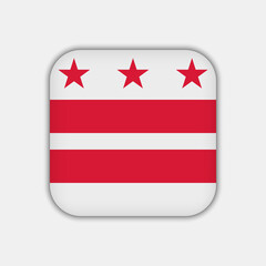 District of Columbia state flag. Vector illustration.