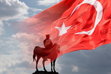 Turkish national holidays. 29th october or 29 ekim cumhuriyet bayrami - obrazy, fototapety, plakaty