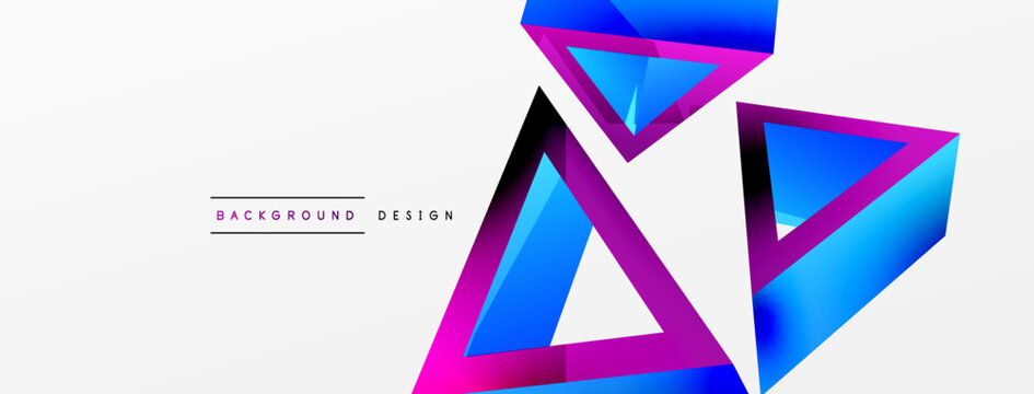 3d triangle abstract background. Basic shape technology or business concept composition. Trendy techno business template for wallpaper, banner, background or landing © antishock