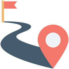 Road Location Vector Icon