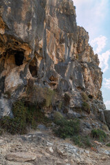 Mountain  nature in the national reserve - Nahal Mearot Nature Preserve, near Haifa, in northern Israel