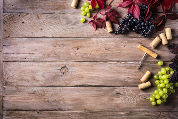 Wine background with grapes