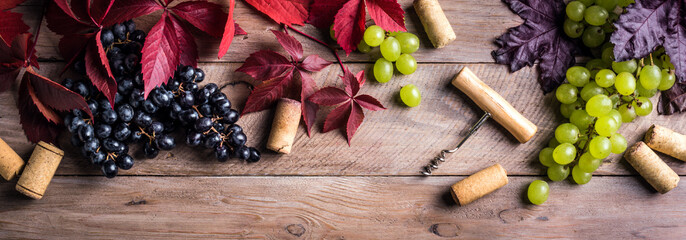 Wine background with grapes