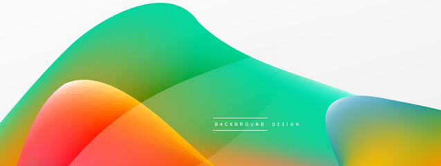 Fluid color abstract background. Liquid gradients, wave pattern. Trendy techno business template for wallpaper, banner, background or landing