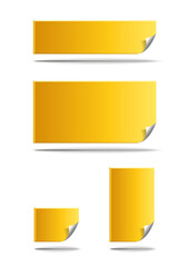 Realystic set stick note isolated on white background. Stock vector - Post it notes collection with shadow