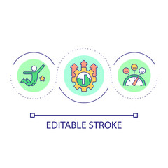 Urban life improvement loop concept icon. Citizens satisfaction with city development. Town life abstract idea thin line illustration. Isolated outline drawing. Editable stroke. Arial font used