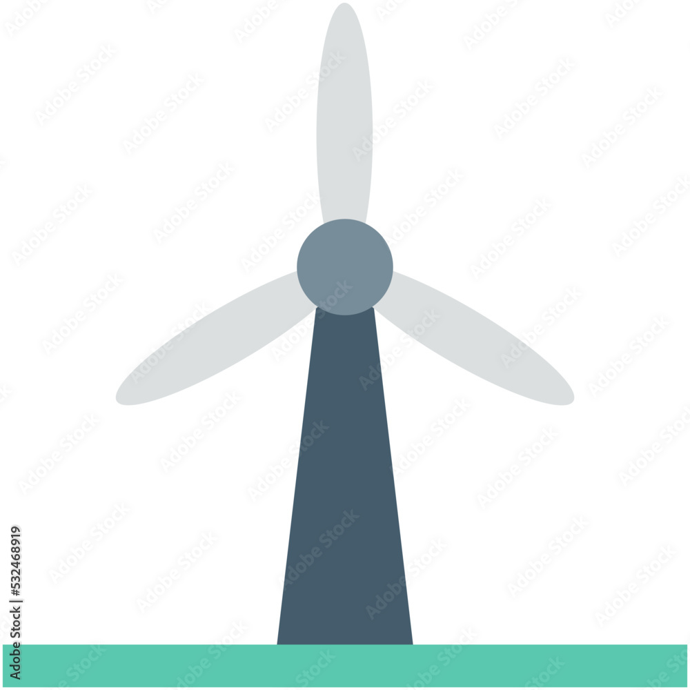 Sticker windmill vector icon