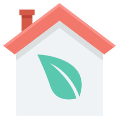 Eco House Vector Icon