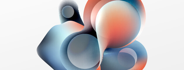 Fluid abstract background. Liquid color gradients composition. Round shapes and circle flowing design for wallpaper, banner, background or landing