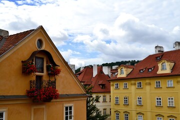 Houses and sky in a city