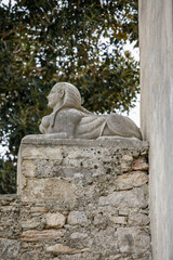 Fototapeta premium Staircase with statues, Donnafugata Castle, Ragusa, Siclity, Italy