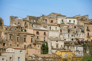 Fototapeta na wymiar Cityscape of Ragusa Ibla, Sicily, Italy, Europe