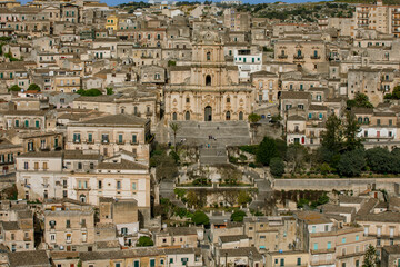 Obraz premium Cityscape of Modica, Sicily, Italy from panoramic point