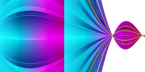 Abstract blue red background with gold lines