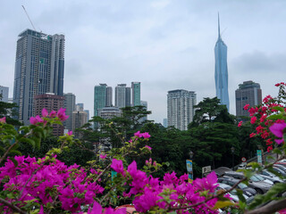 Kuala lumpur skyline with KL Tower and Merdeka Square
