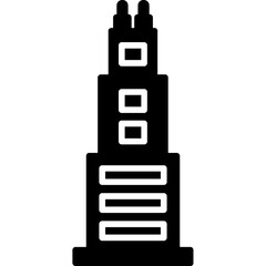 Skyscraper With Antennas Icon