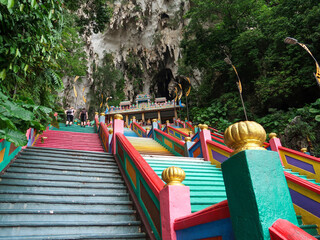 Obraz premium Stairs of the batu caves near kuala lumpur