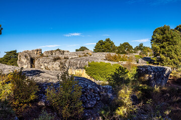 Karstic formations in the Los Callejones de las Majadas park, Cuenca, Spain