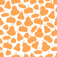 Seamless pattern with silhouettes of pumpkins on a transparent background.