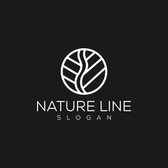  nature line logo icon design template premium vector