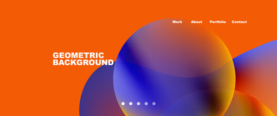 Flowing gradient colors and round elements and circles. Vector illustration for wallpaper, banner, background, leaflet, catalog, cover, flyer