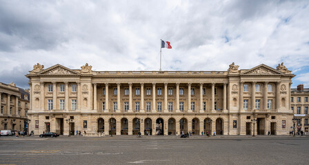 Fototapeta na wymiar Paris, France - 09 16 2022: Hotel de la Marine. View of the facade of the Hotel de la Marine