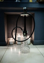 Smoke luxury hookah in lounge bar.  