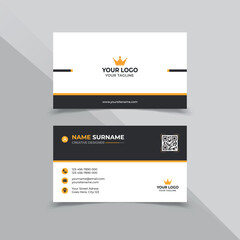Minimal Business card design template in white black and yellow color