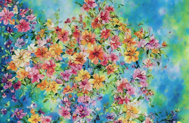 Obraz na płótnie Canvas Floral watercolor background