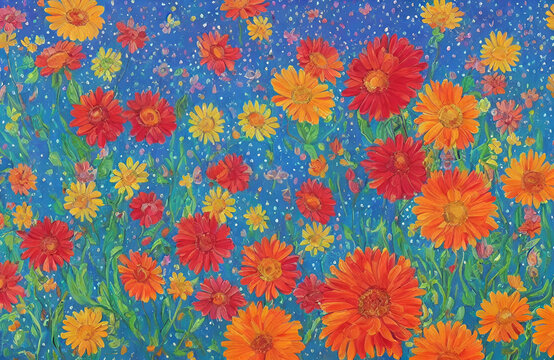 seamless pattern with flowers