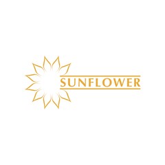 Sunflower logo design concept isolated on white background
