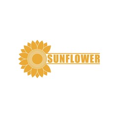 Sunflower logo design concept isolated on white background