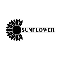 Sunflower logo design concept isolated on white background