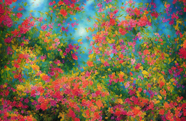 Obraz na płótnie Canvas abstract colorful background with flowers