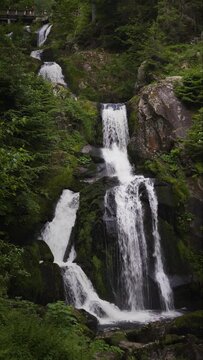 triberg waterfalls in the black forest. horizontal video