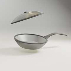 Metal Frying Pans Cooking Pot Cookware side view