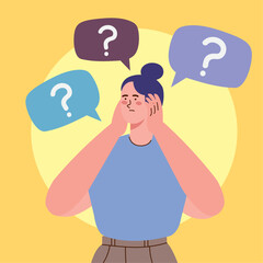 girl with question marks