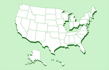 Obraz premium United States of America map vector, USA MAP