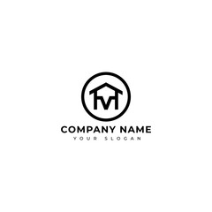 initial HV real estate logo vector design template